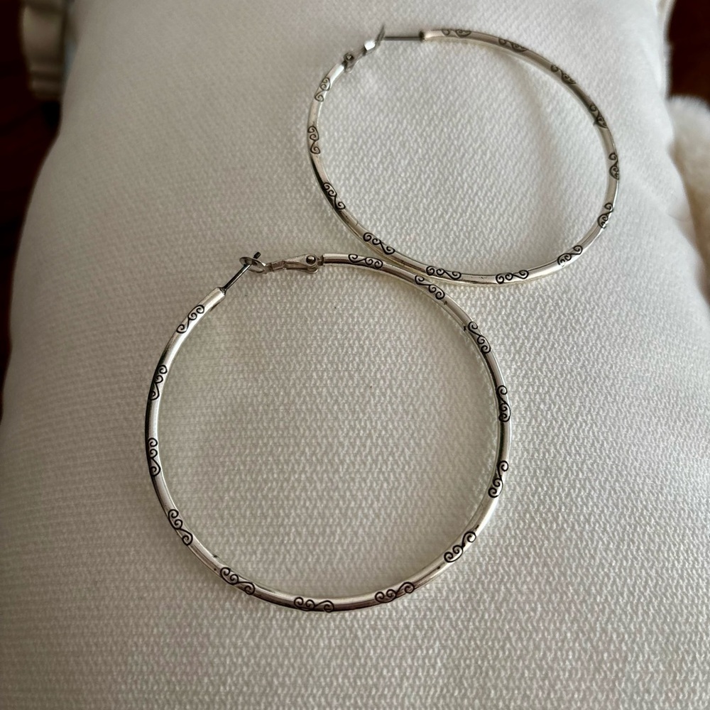 Brighton Elegant Silver Hoop Earrings
